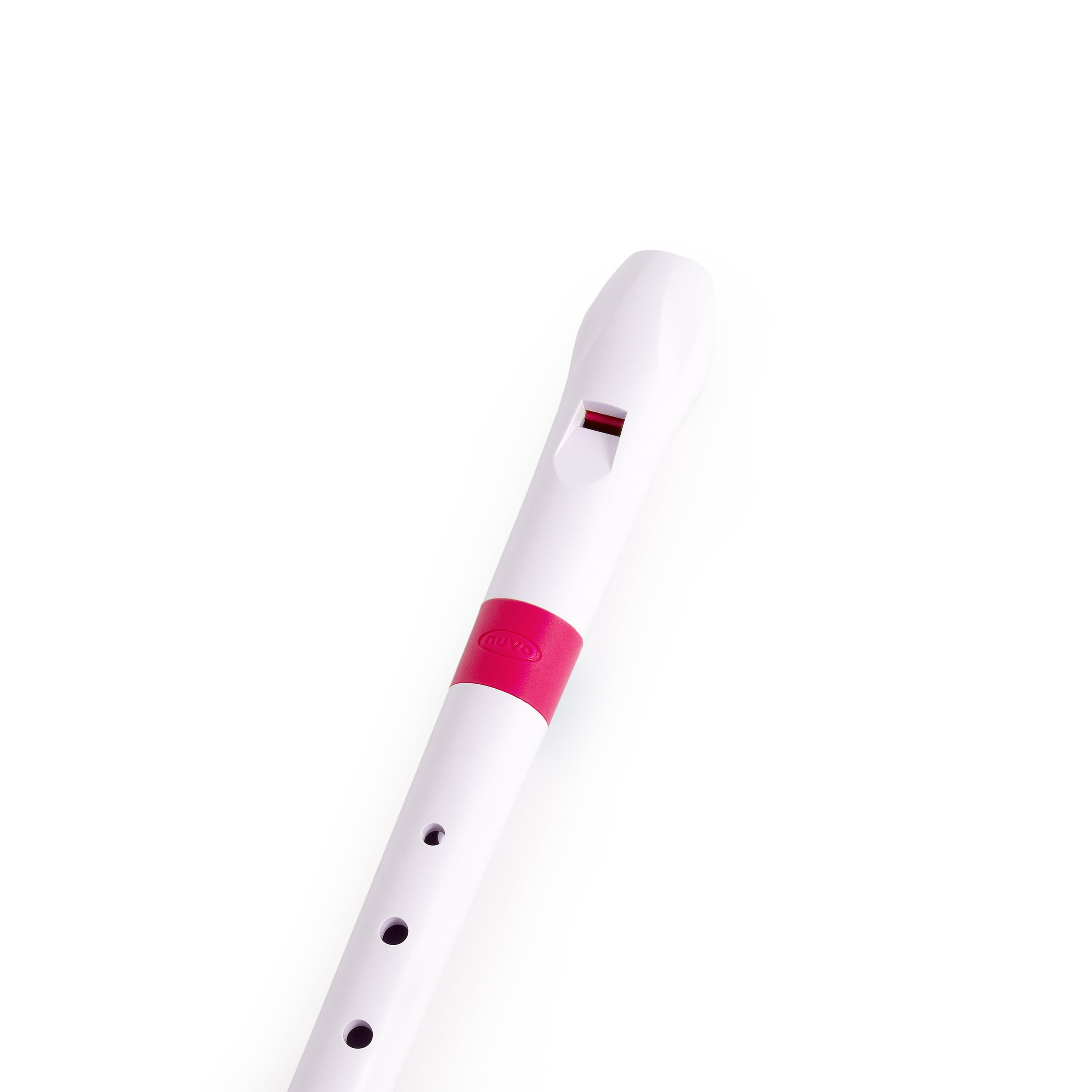 Nuvo descant recorder - White with pink trim image 6