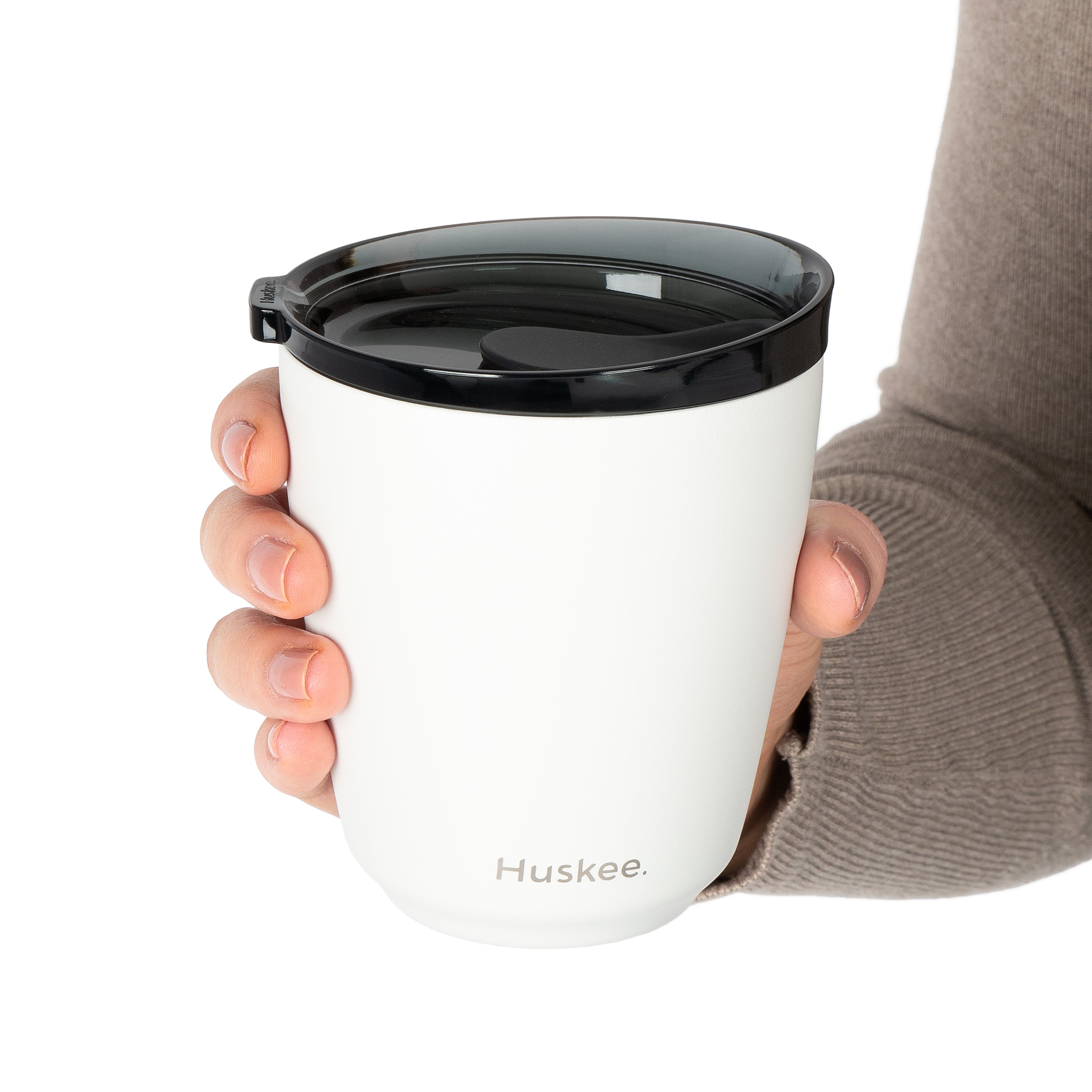 HS08PKW01-S2C - 8oz HuskeeSteel Cup & Lid White / A1